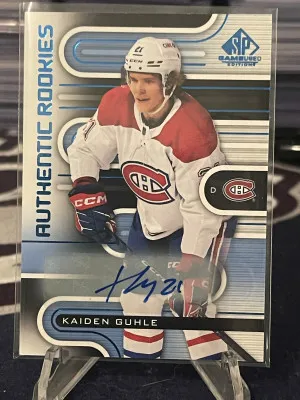 22/23 2022 SP GAME USED KAIDEN GUHLE #193 AUTHENTIC ROOKIES BLUE AUTOGRAPH AUTO front