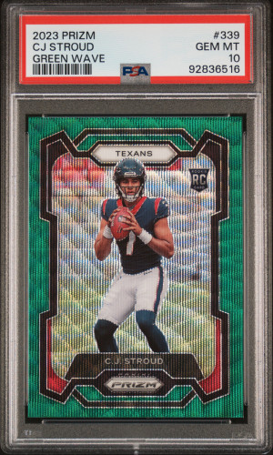 2023 Panini Prizm Cj Stroud Green Wave front