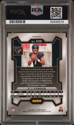 2023 Panini Prizm Cj Stroud Green Wave back