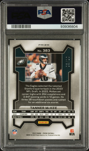 2023 Panini Prizm Tanner Mckee Gold Wave back