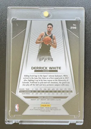 2017 Panini Prizm Derrick White Red Blue Prizm Rookie back