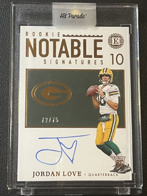 2020 Encased Jordan Love Notable Signatures /75 Auto front