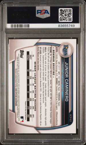 2023 Bowman Chrome Prospects Junior Caminero Chrome Prospects back