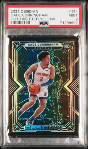 2021 Panini Obsidian Cade Cunningham Electric Etch Yellow front