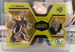 Jeremy Swayman 2021-22 UD Extended Hockey UD3 Die Cut Rookie Impact 79/100 front
