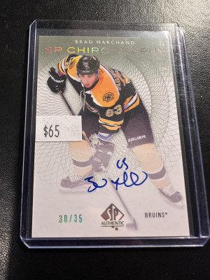 2012-13 sp authentic sp chirography brad marchand /35 front