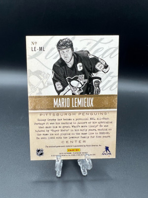 Mario Lemieux 2013 Panini Playbook Limited Edition  /99 back