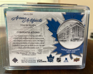 2020-21 Upper Deck Artifacts Hockey #MLG-TH Tim Horton back