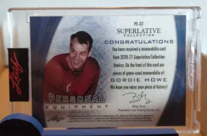 2021 Gordie Howe Leaf Personal Equipment 15/20 back