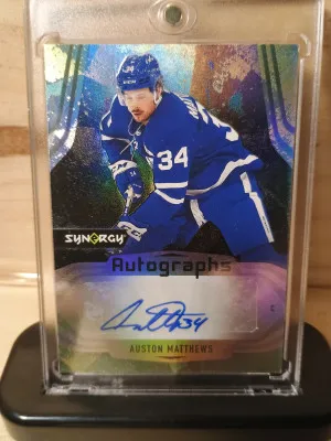 2021 Upper Deck Synergy Auston Matthews Autograph "Black Mystery"Achievement SSP- 5 total copies front