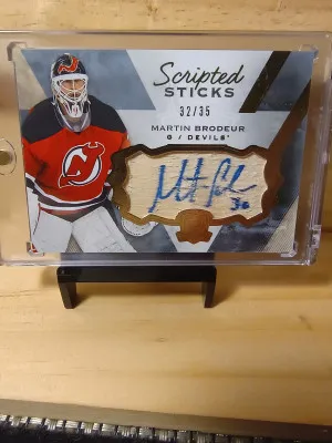 2015-16 Upper Deck The Cup Scripted Sticks Martin Brodeur Auto/35 front