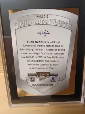 2016-17 O-Pee-Chee Platinum Alex Ovechkin Logo Crest SGC 9.5 back