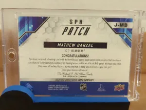 2021/22 Mathew Barzal SPX Patch 09/25 back