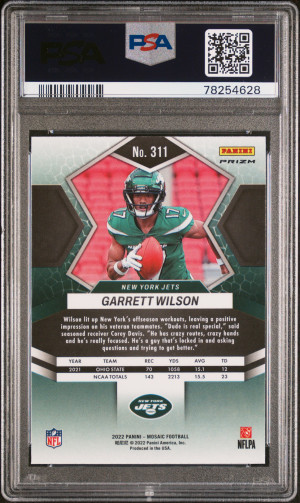 Garrett Wilson 2022 Panini Mosaic #311 Genesis PSA10 back