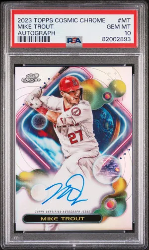 2023 Topps Cosmic Chrome Cosmic Chrome Autograph Mike Trout POP 13 front