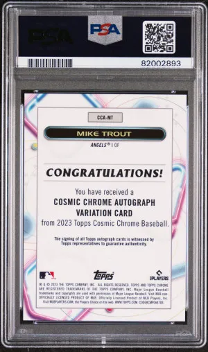 2023 Topps Cosmic Chrome Cosmic Chrome Autograph Mike Trout POP 13 back