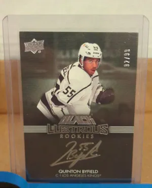 2021/22 UD Black Quinton Byfield Black Lustrous Auto 92/99 front