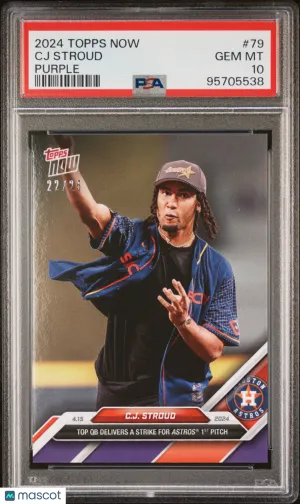 2024 Topps Now #79 CJ Stroud Purple /25 PSA 10 front