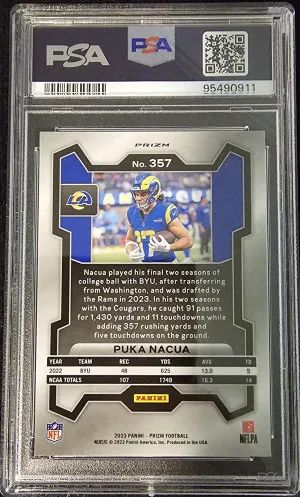 2023 Prizm Puka Nacua Lazer Prizm back