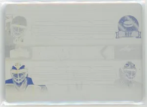 2019-20 Leaf Lumber Kings #F4-05 Printing Plate Yellow 1/1 Brodeur Roy Fuhr Belfour front