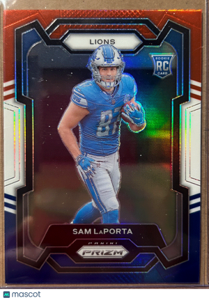 2023 Panini Prizm Sam LaPorta RC Red White Blue #332 front
