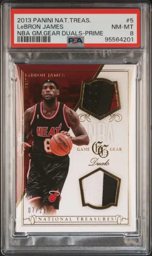 2013 Panini National Treasures Nba Game Gear Duals Lebron James Nba Gm.gear Duals-Prime front