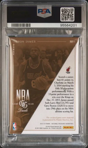2013 Panini National Treasures Nba Game Gear Duals Lebron James Nba Gm.gear Duals-Prime back