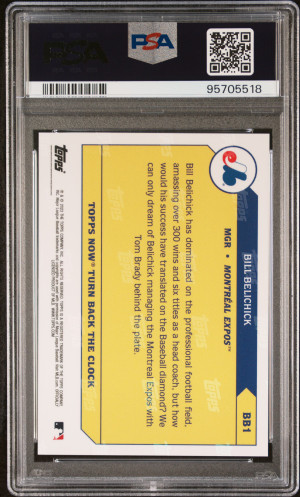 2023 Topps Now X #BB1 Bill Belichick Turn Back The Clock PSA 10 back