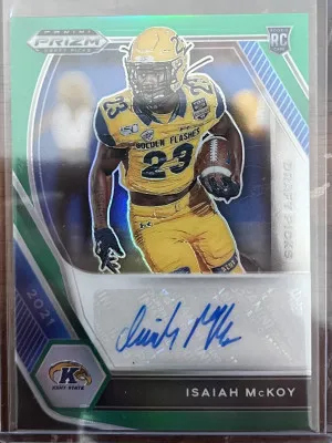 2021 Prizm draft picks Isaiah McKoy RC auto front