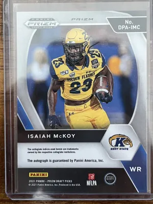 2021 Prizm draft picks Isaiah McKoy RC auto back