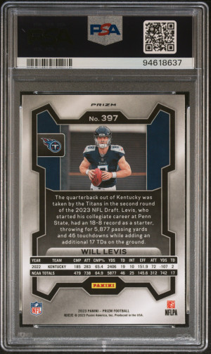 2023 Panini Prizm Will Levis Green Prizm back