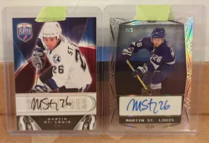 2024 Leaf Martin St. Louis Auto 2/3 & 2009/10 Be A Player Auto front