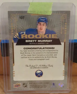 2021/22 Stature Brett Murray Rookie Auto 5/10 back