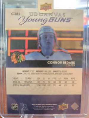 2023-24 Upper Deck Young Guns Canvas #C382 Connor Bedard back