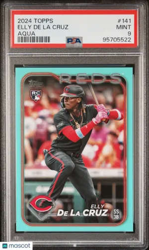 2024 Topps #141 Elly De La Cruz Aqua PSA 9 front