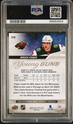 2023 Upper Deck Brock Faber Outburst back