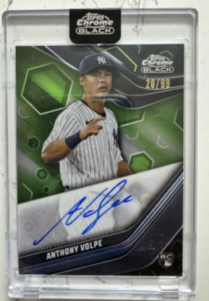 Topps Chrome black Anthony Volpe Auto back