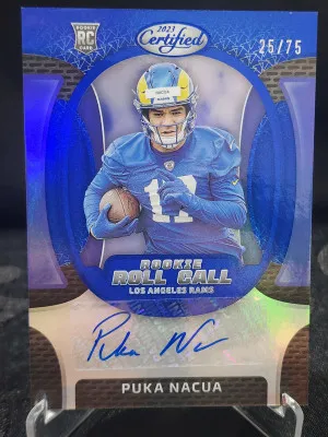2023 Panini Certified Rookie Roll Call Signatures Puka Nacua Blue /75 #RRCS-16 front