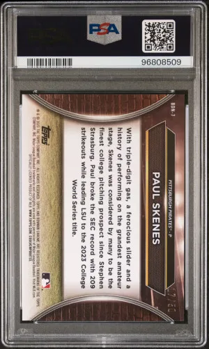 2023 Bowman Draft Bowman Draft Night Paul Skenes Draft Night-Gold back