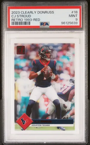 2023 Panini Clearly Donruss Clearly Retro 1993 Cj Stroud Retro 1993-Red /100 front