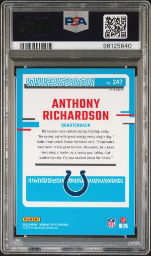 2023 Panini Donruss Optic Anthony Richardson Blue Glitter back