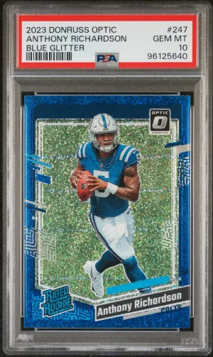 2023 Panini Donruss Optic Anthony Richardson Blue Glitter front