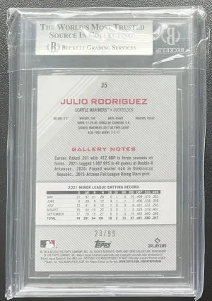 2022 Topps Gallery Julio "JRod" Rodriguez Green Pattern /99 back