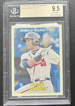 2016 Topps Heritage Minors Ronald Acuna Jr. #165 BGS 9.5 front