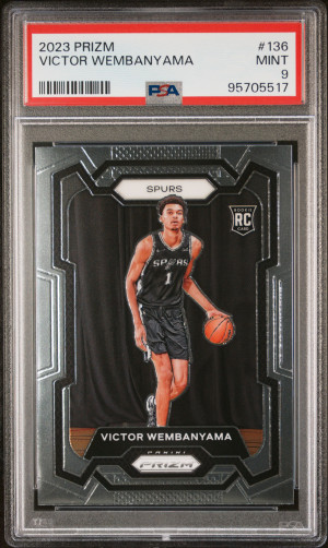2023 Panini Prizm #136 Victor Wembanyama PSA 9 front