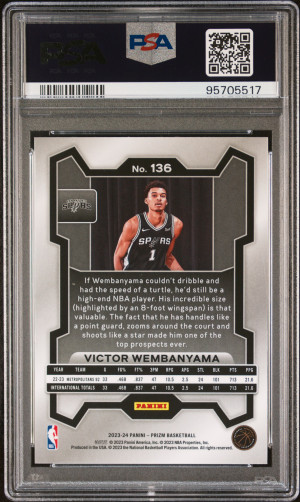 2023 Panini Prizm #136 Victor Wembanyama PSA 9 back