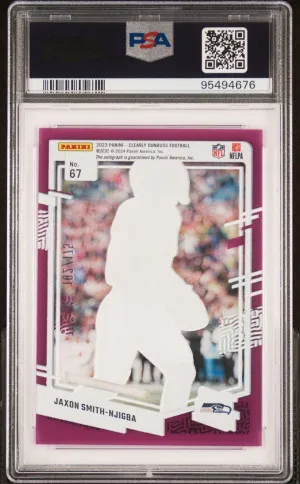 2023 NFL Clearly Donruss Jaxon Smith-Njigba Auto /175 PSA 10 back