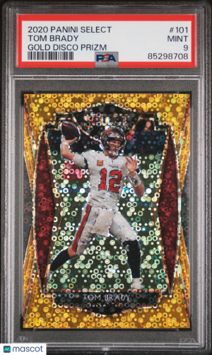 2020 Panini Select #101 Tom Brady Gold Disco /10 PSA 9 front