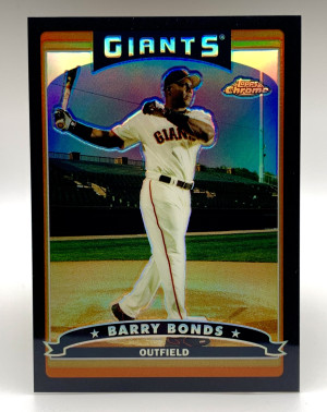 2006 Topps Chrome Black Refractor - card number 50 - Barry Bonds 200/549 front