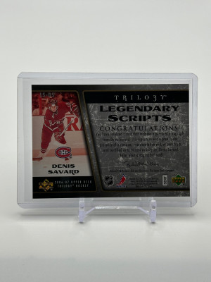 Denis Savard Legendary Scripts Auto 2006-07 Trilogy Habs back